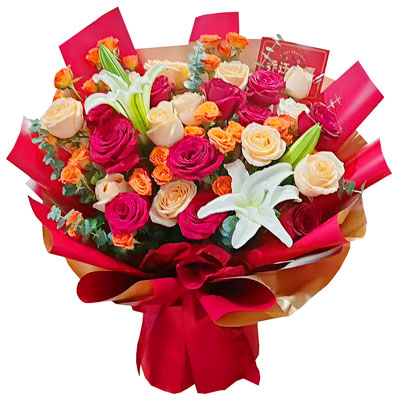 长沙19朵玫瑰百合，爱情永不凋零