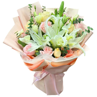 长沙10朵玫瑰百合混搭，爱是难忘时刻
